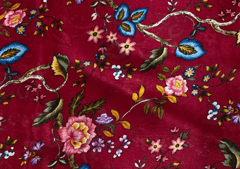 Chiffon Maroon Multicolor Floral