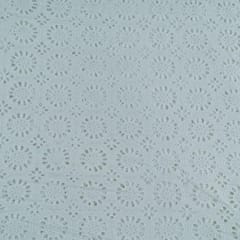 White Color Dyeable Cotton Chikan Embroidered Fabric