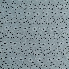 White Color Dyeable Cotton Chikan Embroidered Fabric