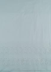 White Color Dyeable Cotton Chikan Embroidered Fabric