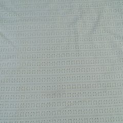 Off White Color Dyeable Cotton Chikan Embroidered Fabric