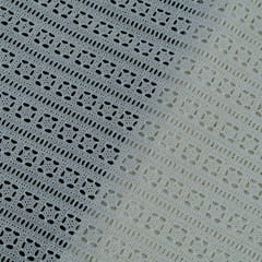 Off White Color Dyeable Cotton Chikan Embroidered Fabric