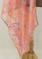 MultiColour Organza Embroidered Dupatta