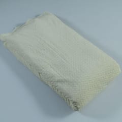 Cream Colour Georgette Chikan Embroidered Fabric