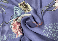 Georgette Dark Lavender Floral
