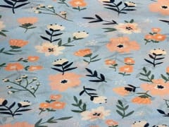 Georgette Light Blue Peach Floral