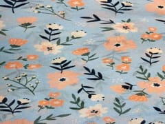 Georgette Light Blue Peach Floral