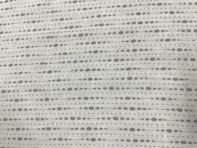 Printed Cotton Mul Grey Geometric Stripes