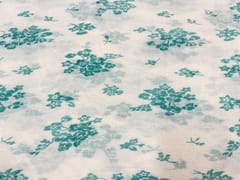 Printed Cotton Mul White Blue Floral