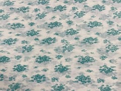Printed Cotton Mul White Blue Floral