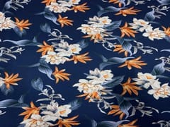 Printed Georgette Navy Blue White Flowers