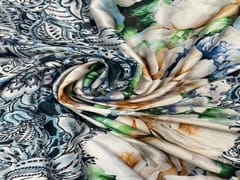 Printed Imported Satin Multicolor Floral 5