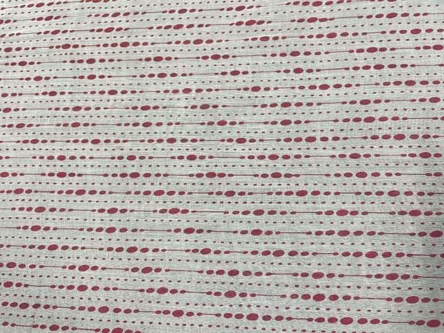 Printed Cotton Mul Pink Geometric Stripes