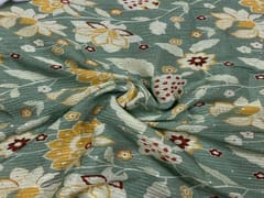 Embroidered Chiffon Dull Green Floral