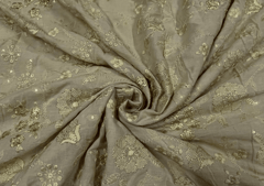 Embroidered Cotton Beige Floral