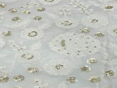 Dyeable Embroidered Georgette White Golden Floral 6