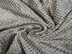 Dyeable Embroidered Georgette White Dark Golden Geometric