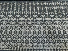 Dyeable Embroidered Net White Golden Geometric