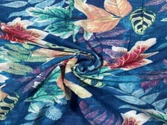 Printed Cotton Bright Blue Floral