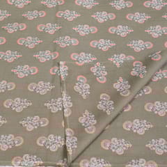 Khaki Color Cotton Printed Fabric