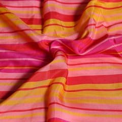 MultiColour Stripes Printed Japan Cotton Silk Fabric