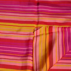 MultiColour Stripes Printed Japan Cotton Silk Fabric