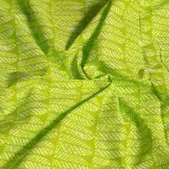 Bright Green Color Cotton Printed Fabric