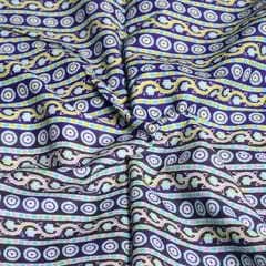 Purple Colour Stripes Pattern Cotton Printed Fabric