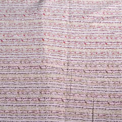 White Colour Stripes Cotton Printed Fabric