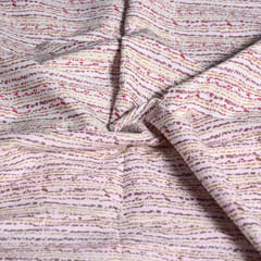 White Colour Stripes Cotton Printed Fabric