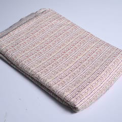 White Colour Stripes Cotton Printed Fabric