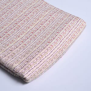 White Colour Stripes Cotton Printed Fabric