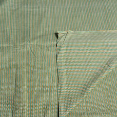 Green Colour Stripes Cotton Printed Fabric