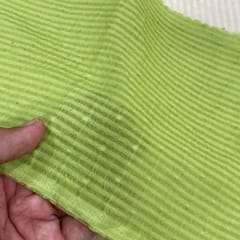 Lime Green Colour Cotton Dobby Strips Fabric