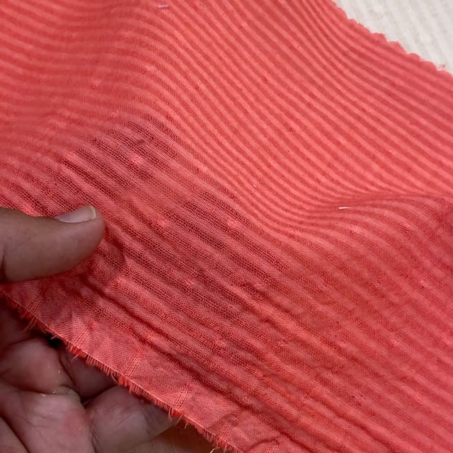 Gajari Colour Cotton Dobby Strips Fabric