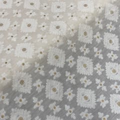 White Colour Muslin Jacquard fabric