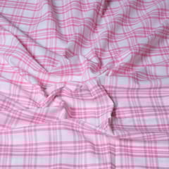 Pink Colour Cotton Yarn Dyed Check Fabric