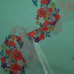 Sea Green Poly Georgette Digital Print