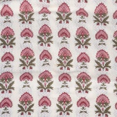 Cream Colour Cotton Dobby Print