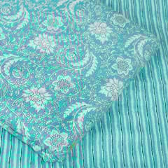 5 Mtr. Firozi Colour Cotton Cambric Print Set