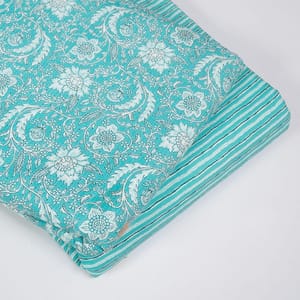 5 Mtr. Firozi Colour Cotton Cambric Print Set