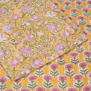 5 Mtr. Yellow Colour Cotton Print Set