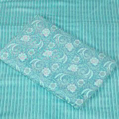 5 Mtr. Firozi Colour Cotton Cambric Print Set