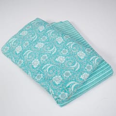 5 Mtr. Firozi Colour Cotton Cambric Print Set