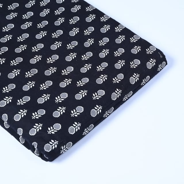 Black and White Cotton Printed Fabric