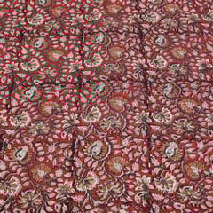 Maroon Colour traditional Bagru Printed Fabric