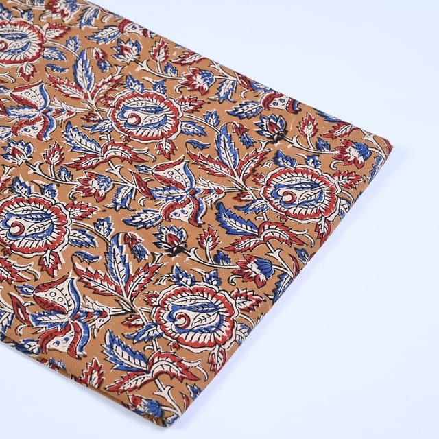 Mustard Colour traditional Bagru Printed Fabric