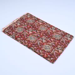 Red Colour traditional Bagru Printed Fabric