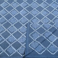 Grey Colour Daboo goemetric Printed Fabric