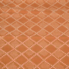 Yellow Colour Daboo goemetric Printed Fabric